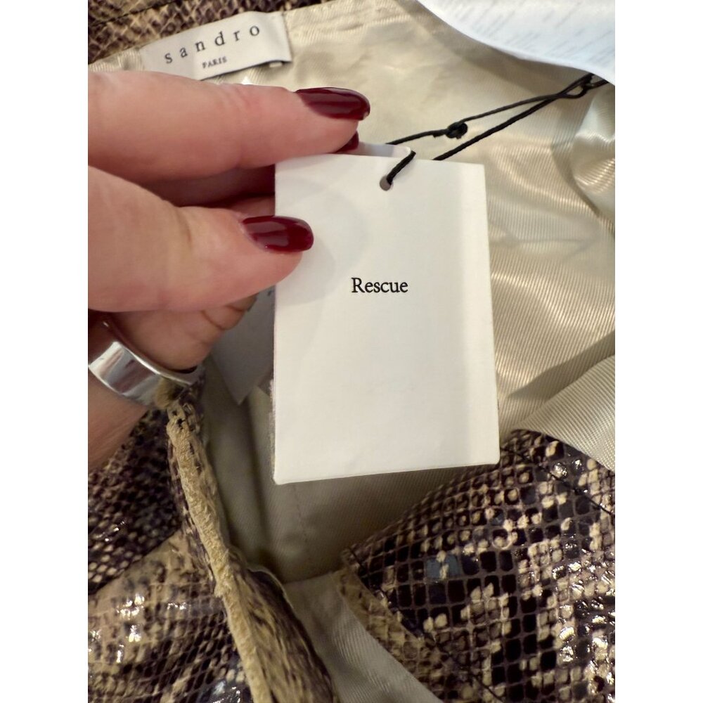 Sandro Paris Kimberlay python effect leather mini… - image 6